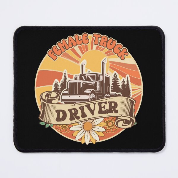 Item preview, Groovy trucker girl female truck driver designed and sold by HomeCoquette.