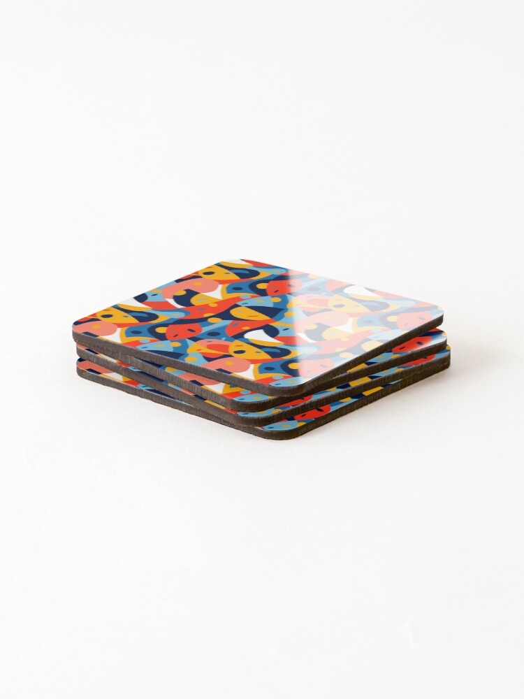 Thumbnail 4 of 5, Coasters (Set of 4), Geometric Beauty: Sharp Shapes Design by Pattern Stream designed and sold by PatternStream.