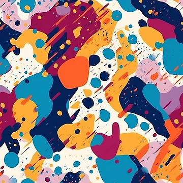 Artwork thumbnail, Colorful Splatter Shapes - Expressive Abstract Design by Pattern Stream by PatternStream