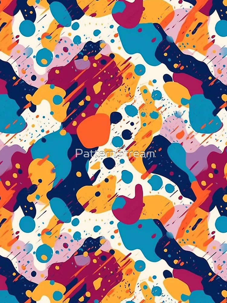 Thumbnail 4 of 4, iPhone Case, Colorful Splatter Shapes - Expressive Abstract Design by Pattern Stream designed and sold by PatternStream.
