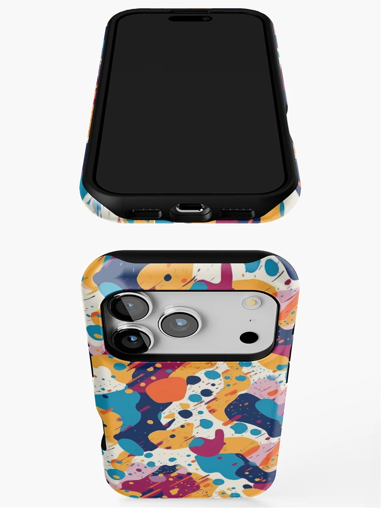 Thumbnail 3 of 4, iPhone Case, Colorful Splatter Shapes - Expressive Abstract Design by Pattern Stream designed and sold by PatternStream.