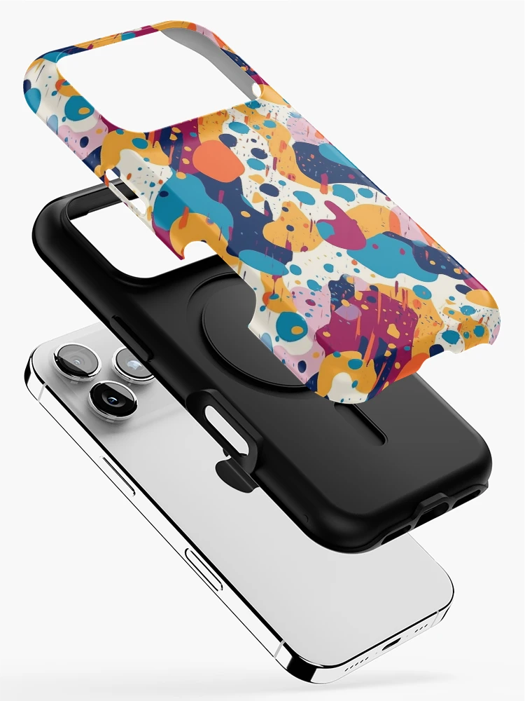 Thumbnail 2 of 4, iPhone Case, Colorful Splatter Shapes - Expressive Abstract Design by Pattern Stream designed and sold by PatternStream.