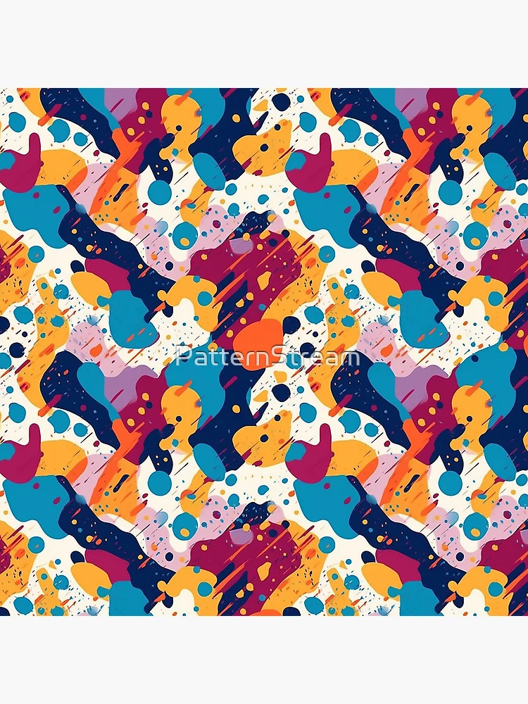 Thumbnail 5 of 5, Coasters (Set of 4), Colorful Splatter Shapes - Expressive Abstract Design by Pattern Stream designed and sold by PatternStream.