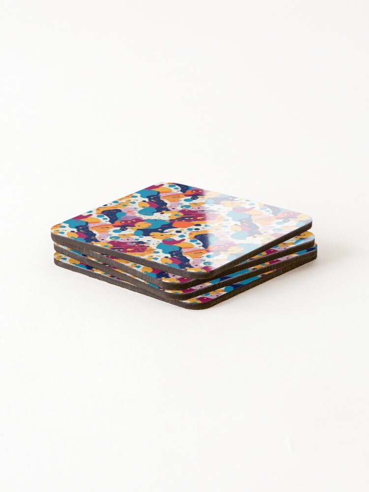 Thumbnail 4 of 5, Coasters (Set of 4), Colorful Splatter Shapes - Expressive Abstract Design by Pattern Stream designed and sold by PatternStream.