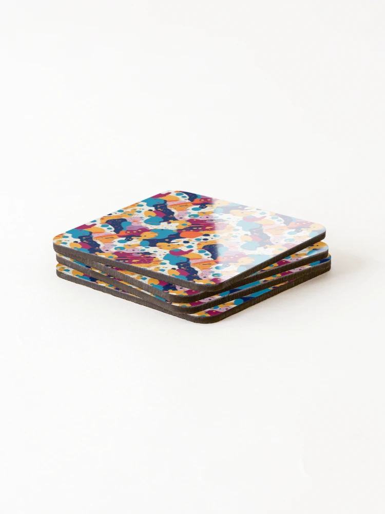 Thumbnail 4 of 5, Coasters (Set of 4), Colorful Splatter Shapes - Expressive Abstract Design by Pattern Stream designed and sold by PatternStream.
