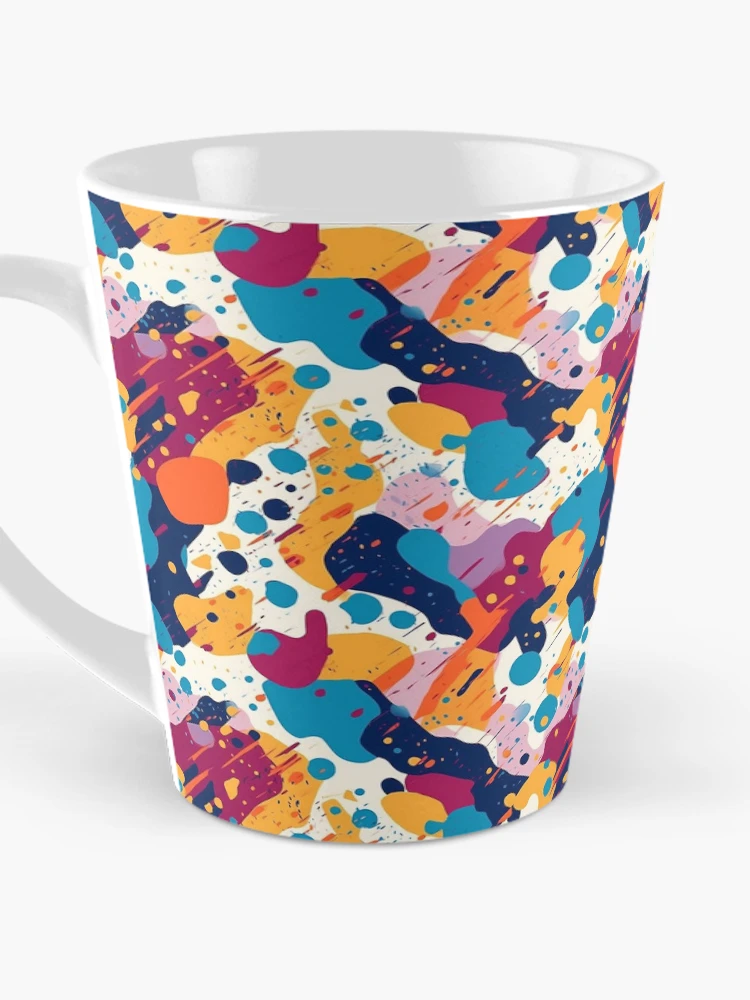 Thumbnail 3 of 4, Coffee Mug, Colorful Splatter Shapes - Expressive Abstract Design by Pattern Stream designed and sold by PatternStream.
