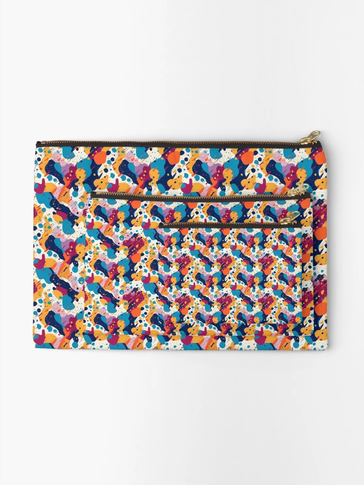 Thumbnail 2 of 4, Zipper Pouch, Colorful Splatter Shapes - Expressive Abstract Design by Pattern Stream designed and sold by PatternStream.