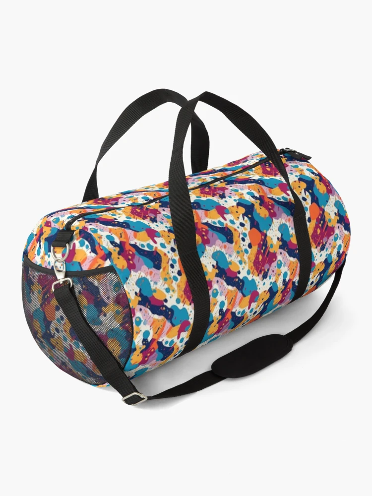 Thumbnail 2 of 3, Duffle Bag, Colorful Splatter Shapes - Expressive Abstract Design by Pattern Stream designed and sold by PatternStream.