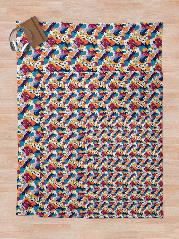 Thumbnail 5 of 6, Throw Blanket, Colorful Splatter Shapes - Expressive Abstract Design by Pattern Stream designed and sold by PatternStream.