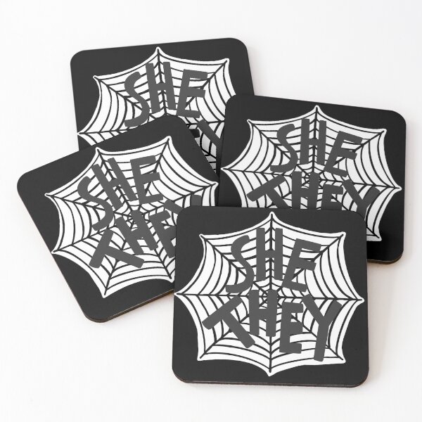 Item preview, She/They Pronoun Spider Web designed and sold by rabbitvampire .