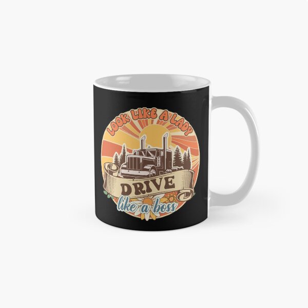 Item preview, Groovy trucker girl female truck driver quote Look like a lady drive like a boss designed and sold by HomeCoquette.