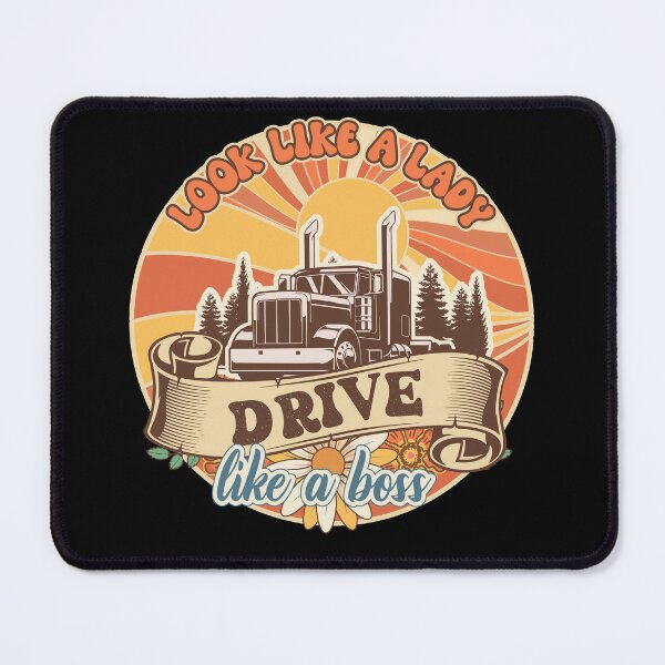 Item preview, Groovy trucker girl female truck driver quote Look like a lady drive like a boss designed and sold by HomeCoquette.
