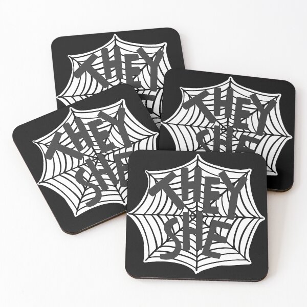 Item preview, They/She Pronoun Spider Web designed and sold by rabbitvampire .