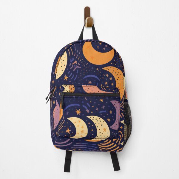 Aperçu de l'œuvre Motifs demi-lune orange violet noir créée et vendue par Leonardo M.