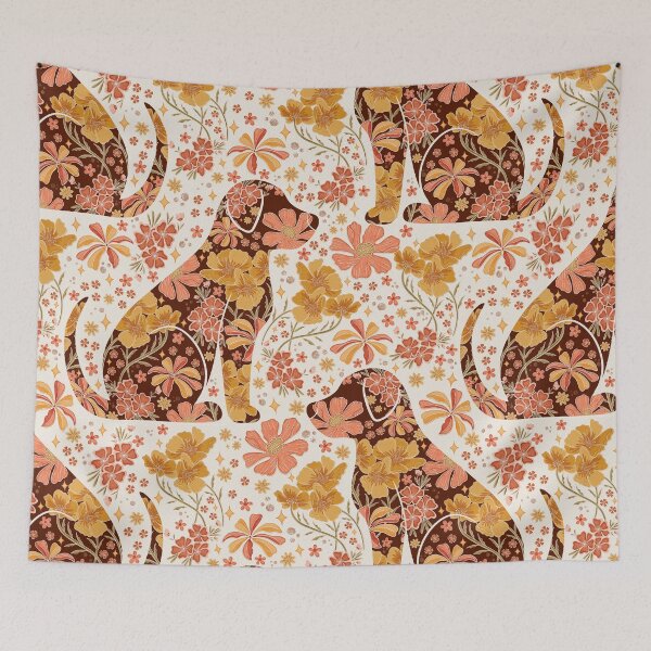 Item preview, Floral Dog Silhouette - Muted Pastel designed and sold by Meganlaine.