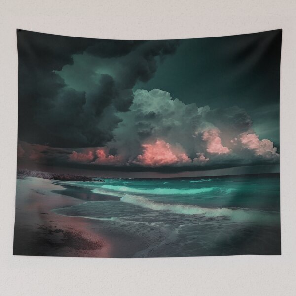 Item preview, "Dark Beach under a Pink Stormy Sky" designed and sold by Anthonny Barlan.
