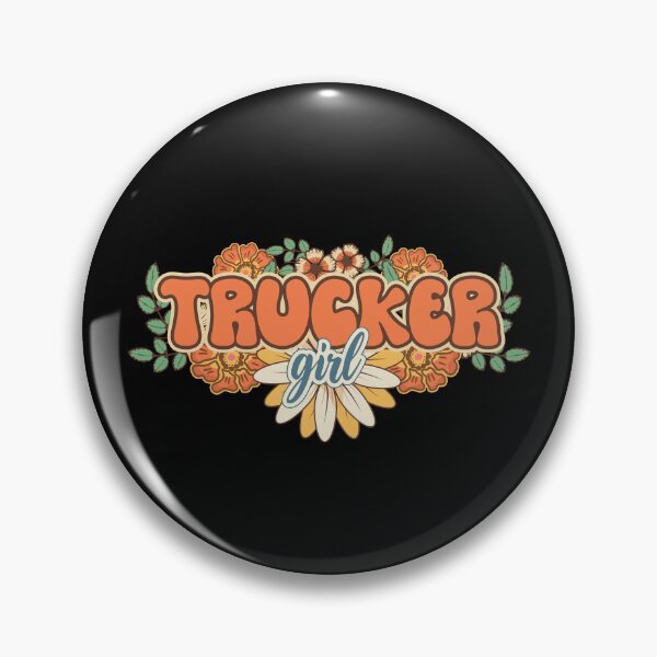Item preview, Groovy trucker girl female truck driver designed and sold by HomeCoquette.