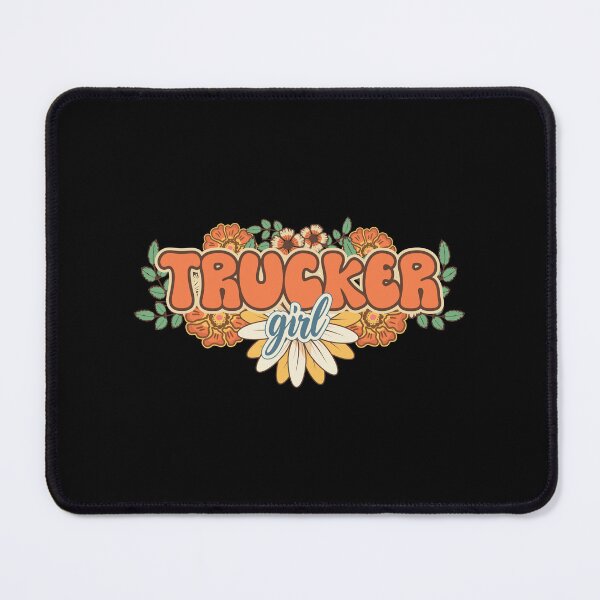 Item preview, Groovy trucker girl female truck driver designed and sold by HomeCoquette.