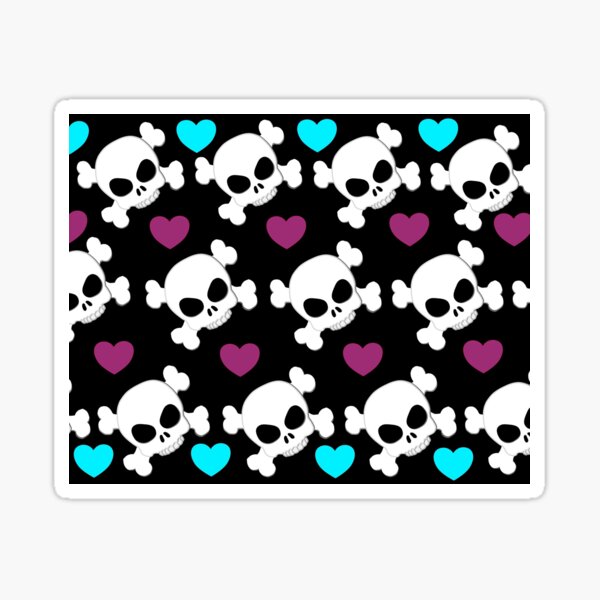 Groovy Skulls Pattern Sticker