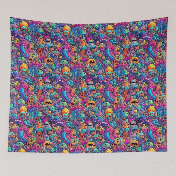 Item preview, Disgusting psychedelic monster in pattern designed and sold by Arti_choke.