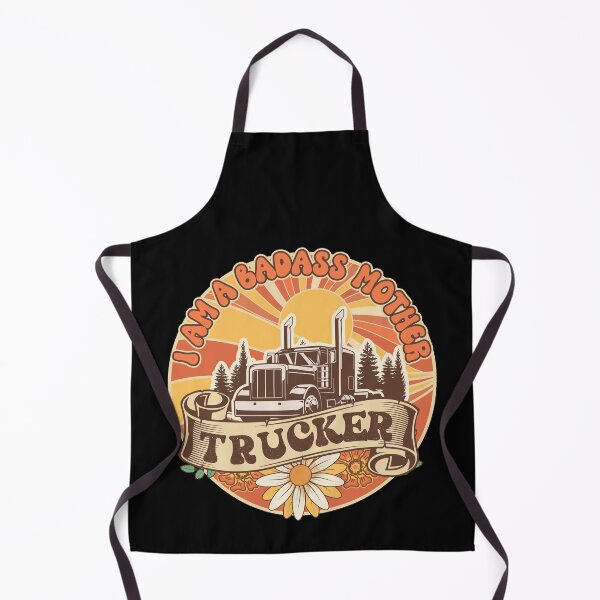 Item preview, Groovy trucker girl female truck driver quote I am a badass trucker designed and sold by HomeCoquette.