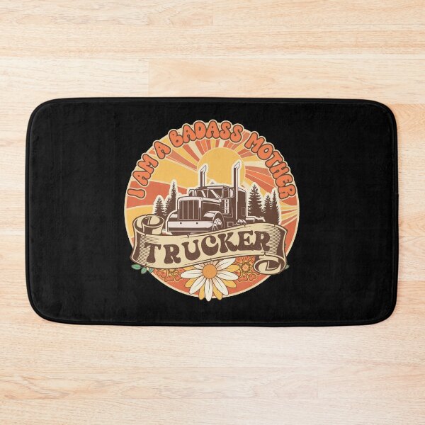 Item preview, Groovy trucker girl female truck driver quote I am a badass trucker designed and sold by HomeCoquette.