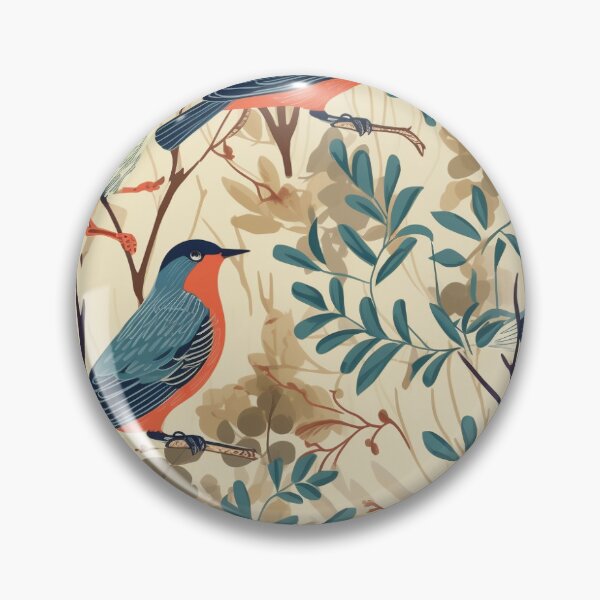 Aperçu de l'œuvre Modèle sans couture d'oiseau et de branches d'inspiration vintage créée et vendue par PatternsFTW.