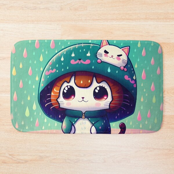 Item preview, Kawaii Cat wearing Raincoat  designed and sold by WhatTheTrendsDo.