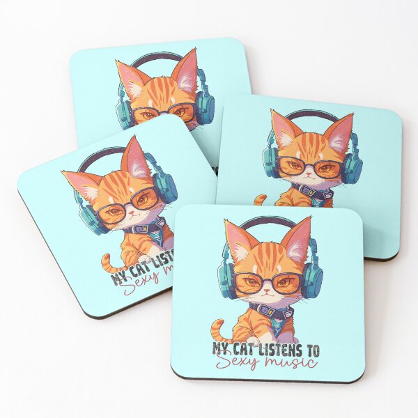 Item preview, My cat listens to sexy music - funny saying designed and sold by VichallanStudio.