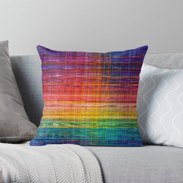 Patrón de tela rustique sin costuras arcoiris Cojín
