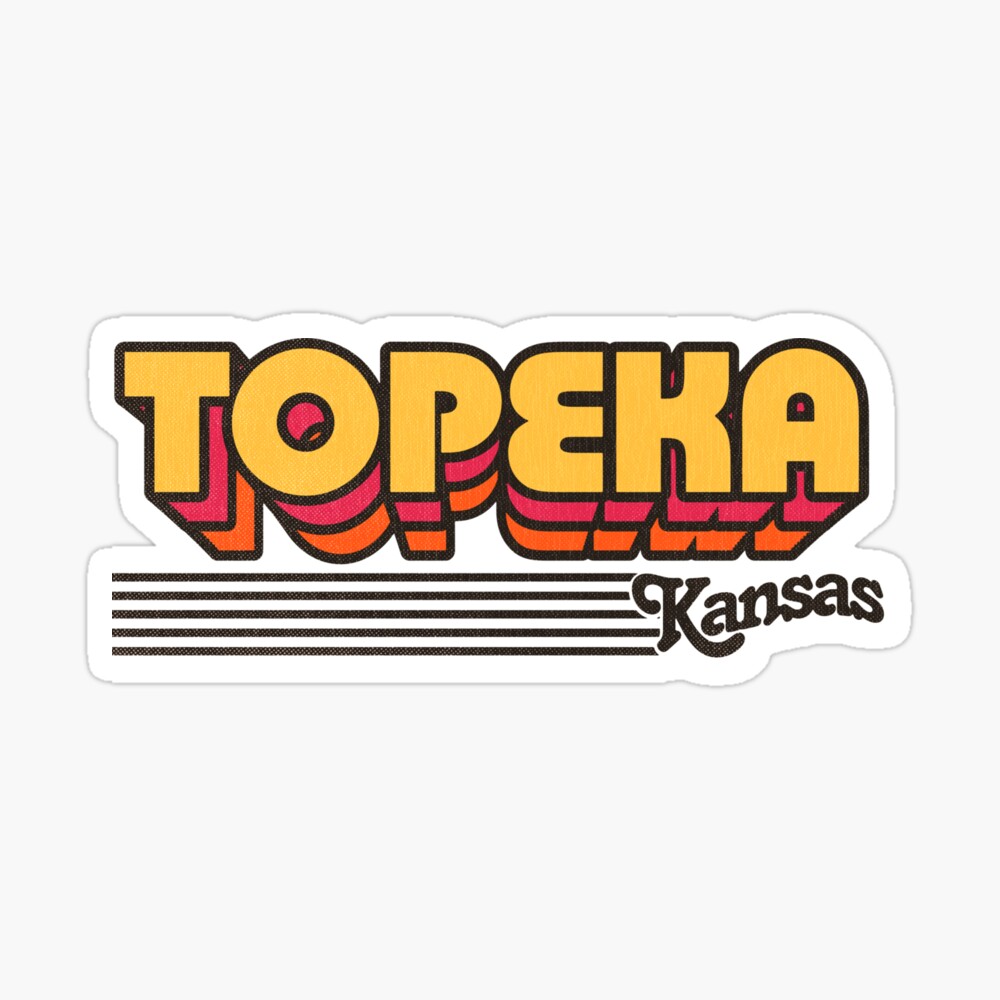 Topeka, Kansas | Retro Stripes Sticker