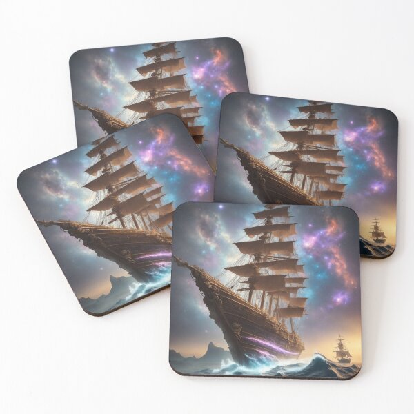Item preview, Cosmic Voyage of the Pirate Ship designed and sold by kedardesign.