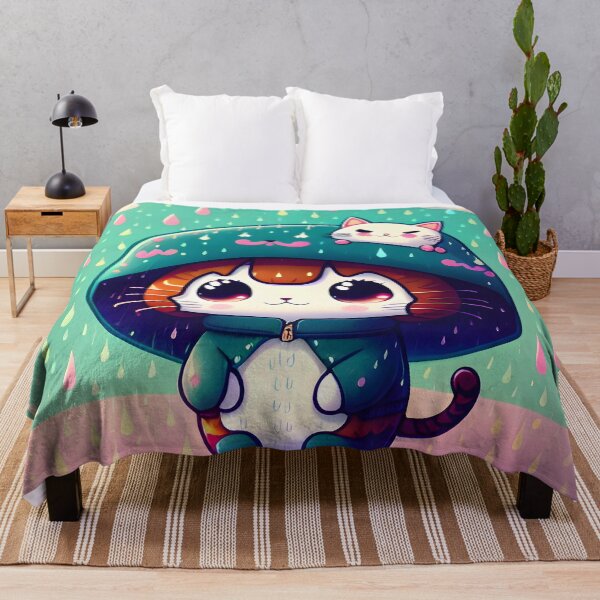Aperçu de l'œuvre Chat kawaii portant un imperméable créée et vendue par WhatTheTrendsDo.