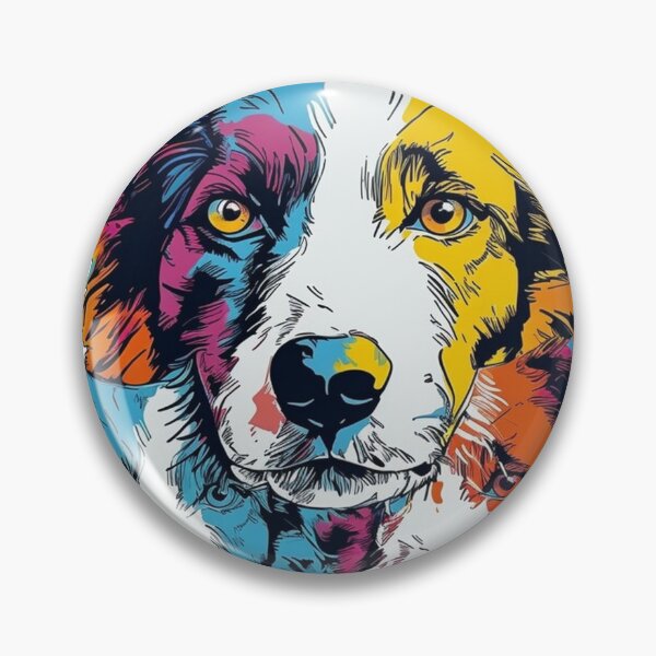 Artikelvorschau, Border Collie Pop-Art design: Expressive Dog entworfen und verkauft von DooodleGod.