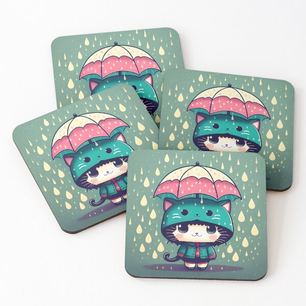 Item preview, Cute Car under an umbrella wearing a raincoat  designed and sold by WhatTheTrendsDo.