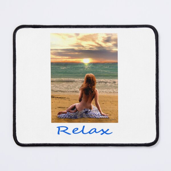 Item preview, Women sitting on a beach watching the sunset peaceful relaxed zen buddhism yoga designed and sold by Fantasyart123.