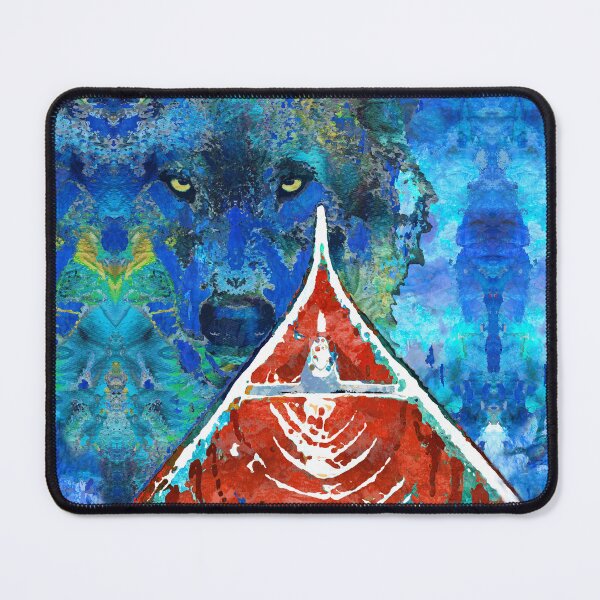 Item preview, The Calling Red Canoe Wolf Art designed and sold by Sharon Cummings Art.