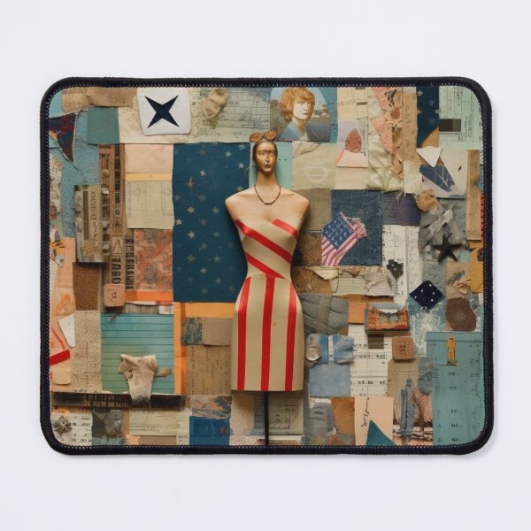 Item preview, America Retro Vintage Patchwork of Americana Pattern Collage designed and sold by BrandonArtWorld.