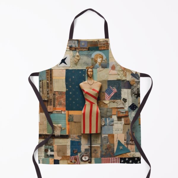 Item preview, America Retro Vintage Patchwork of Americana Pattern Collage designed and sold by BrandonArtWorld.