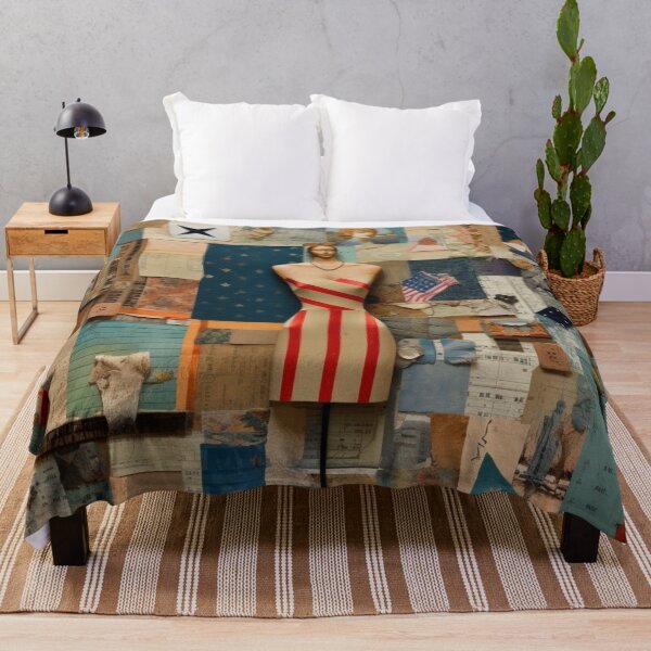 Item preview,    America Retro Vintage Patchwork of Americana Pattern Collage designed and sold by BrandonArtWorld.