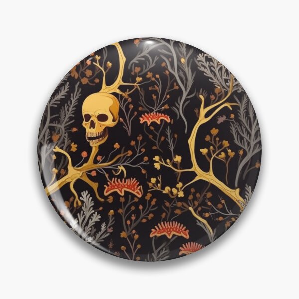 Item preview, Oscuro Fungal Bloom Floral Skull Death Decay designed and sold by wonkyQT.