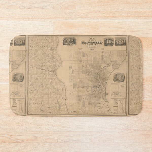 Item preview, Vintage Milwaukee, Wisconsin Map designed and sold by BeaSchoney.