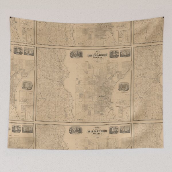 Item preview, Vintage Milwaukee, Wisconsin Map designed and sold by BeaSchoney.