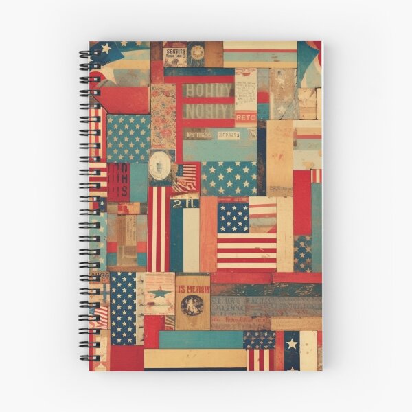 Item preview,   America Retro Vintage Patchwork of Americana Pattern Collage designed and sold by BrandonArtWorld.