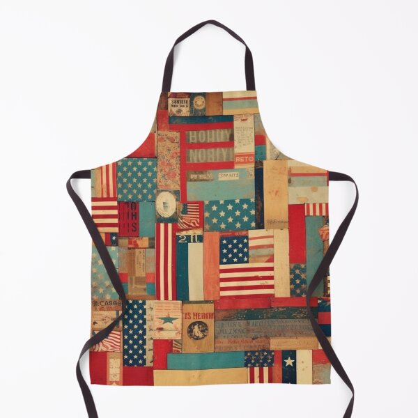Item preview,   America Retro Vintage Patchwork of Americana Pattern Collage designed and sold by BrandonArtWorld.