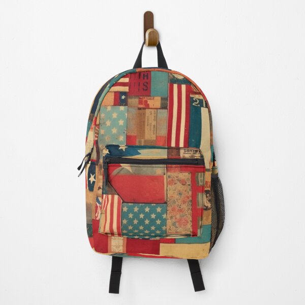 Item preview, America Retro Vintage Patchwork of Americana Pattern Collage designed and sold by BrandonArtWorld.