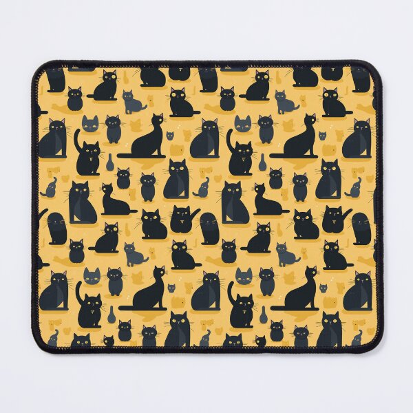 Item preview, Black Cats Illustration Seamless Pattern designed and sold by PatternsFTW.