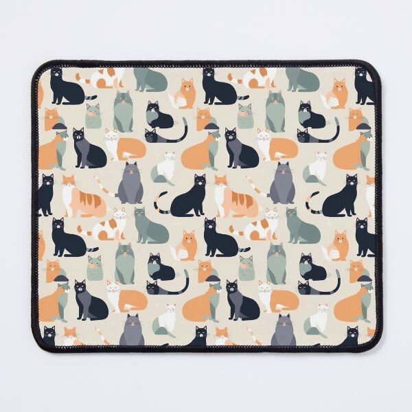 Item preview, Cartoon Cats Illustration Seamless Pattern designed and sold by PatternsFTW.