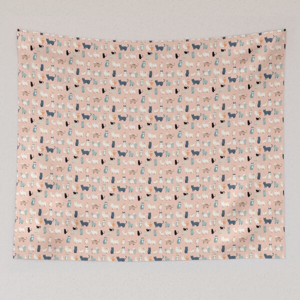 Item preview, Cute Cartoon Cats Illustration Seamless Pattern designed and sold by PatternsFTW.