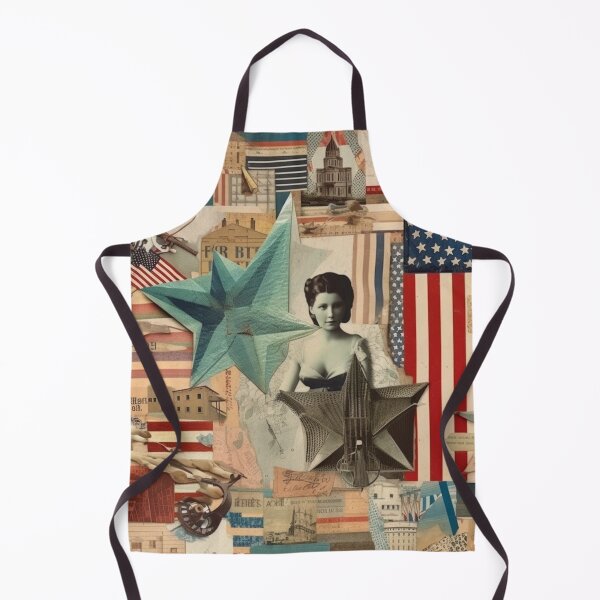 Item preview, America Retro Vintage Patchwork of Americana Pattern Collage designed and sold by BrandonArtWorld.